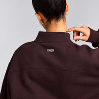 Foundations Cosy 1/4 Zip Sweatshirt | Plum Brown