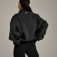 Foundations Cosy 1/4 Zip Sweatshirt | Soft Black