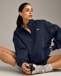 Foundations Cosy 1/4 Zip Sweatshirt | True Blue