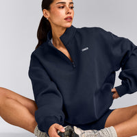 Foundations Cosy 1/4 Zip Sweatshirt | True Blue