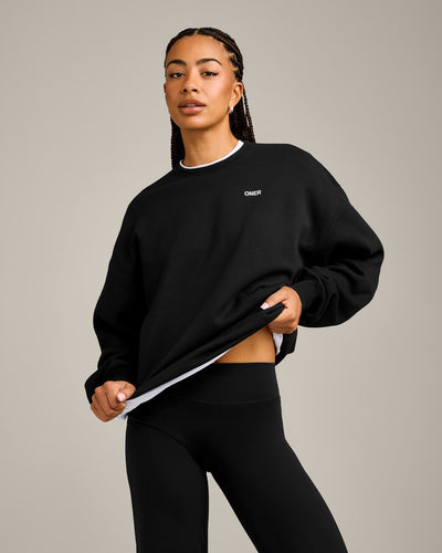 Foundations Cosy Crew Neck Sweatshirt | Black