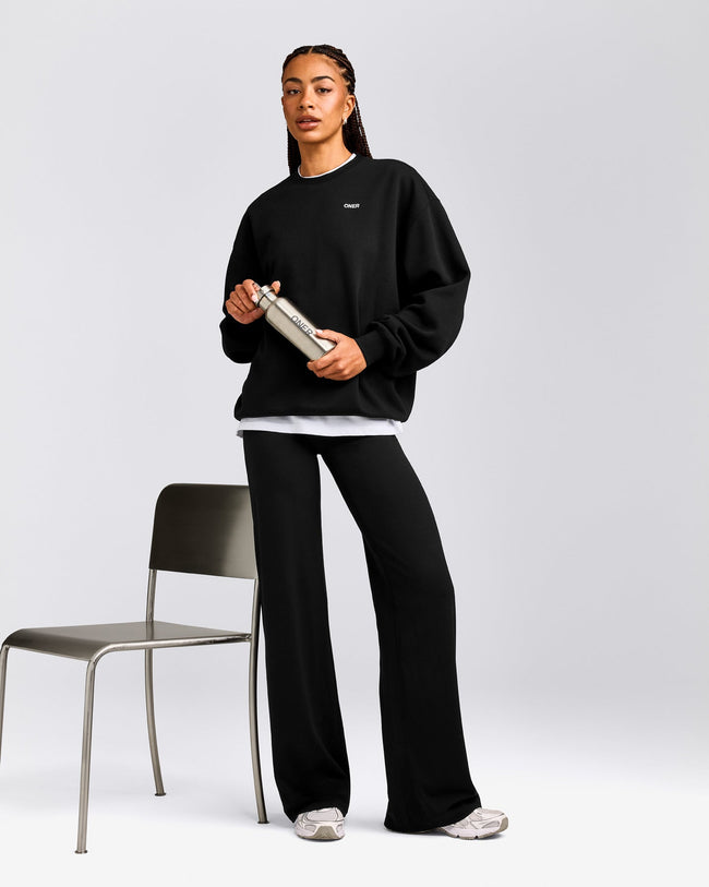 Foundations Cosy Crew Neck Sweatshirt | Black