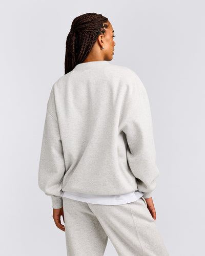 Foundations Cosy Crew Neck Sweatshirt | Light Gray Marl