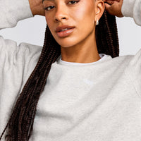 Foundations Cosy Crew Neck Sweatshirt | Light Gray Marl