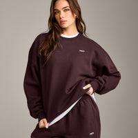 Foundations Cosy Crew Neck Sweatshirt | Plum Brown