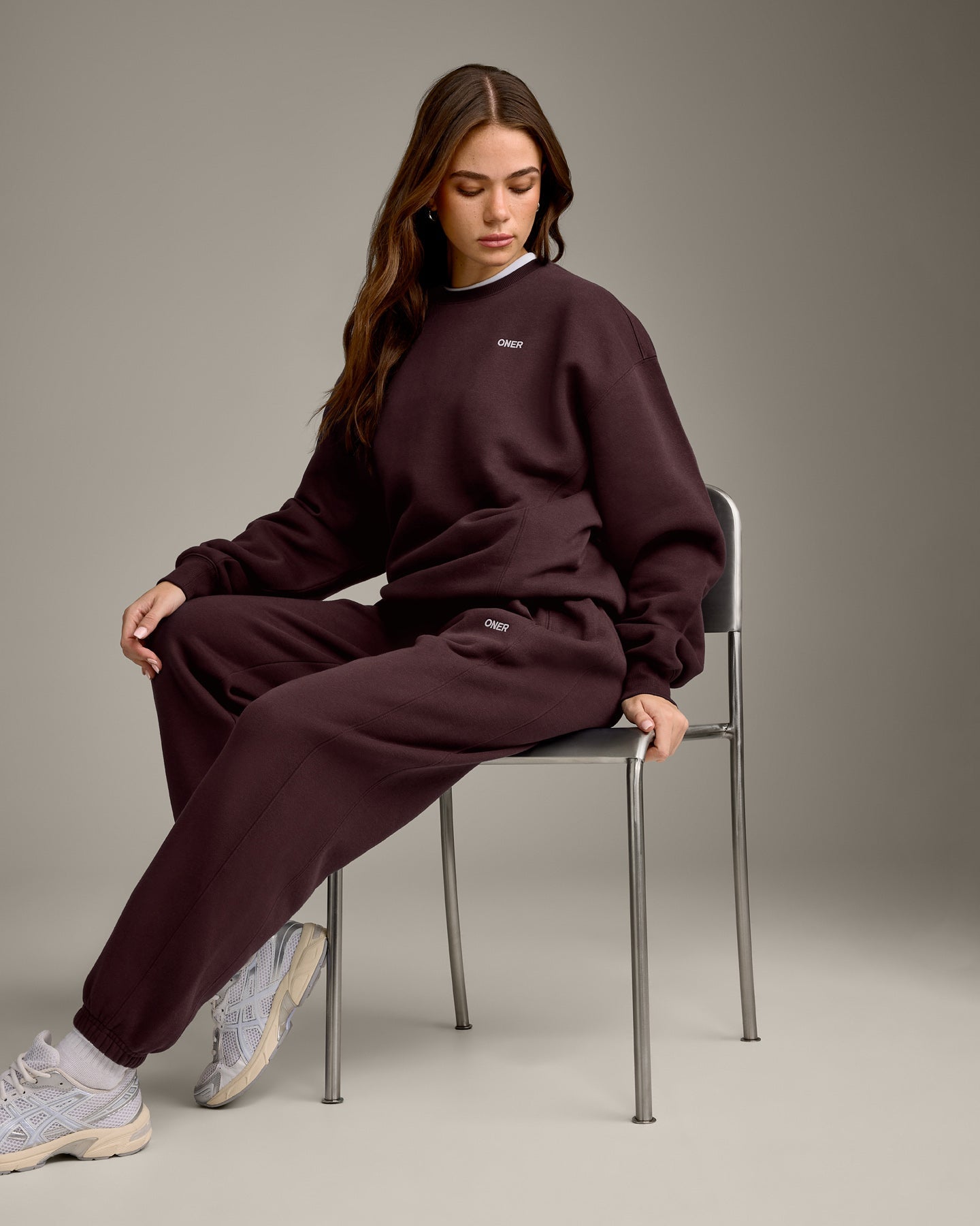 Foundations Cosy Crew Neck Sweatshirt | Plum Brown