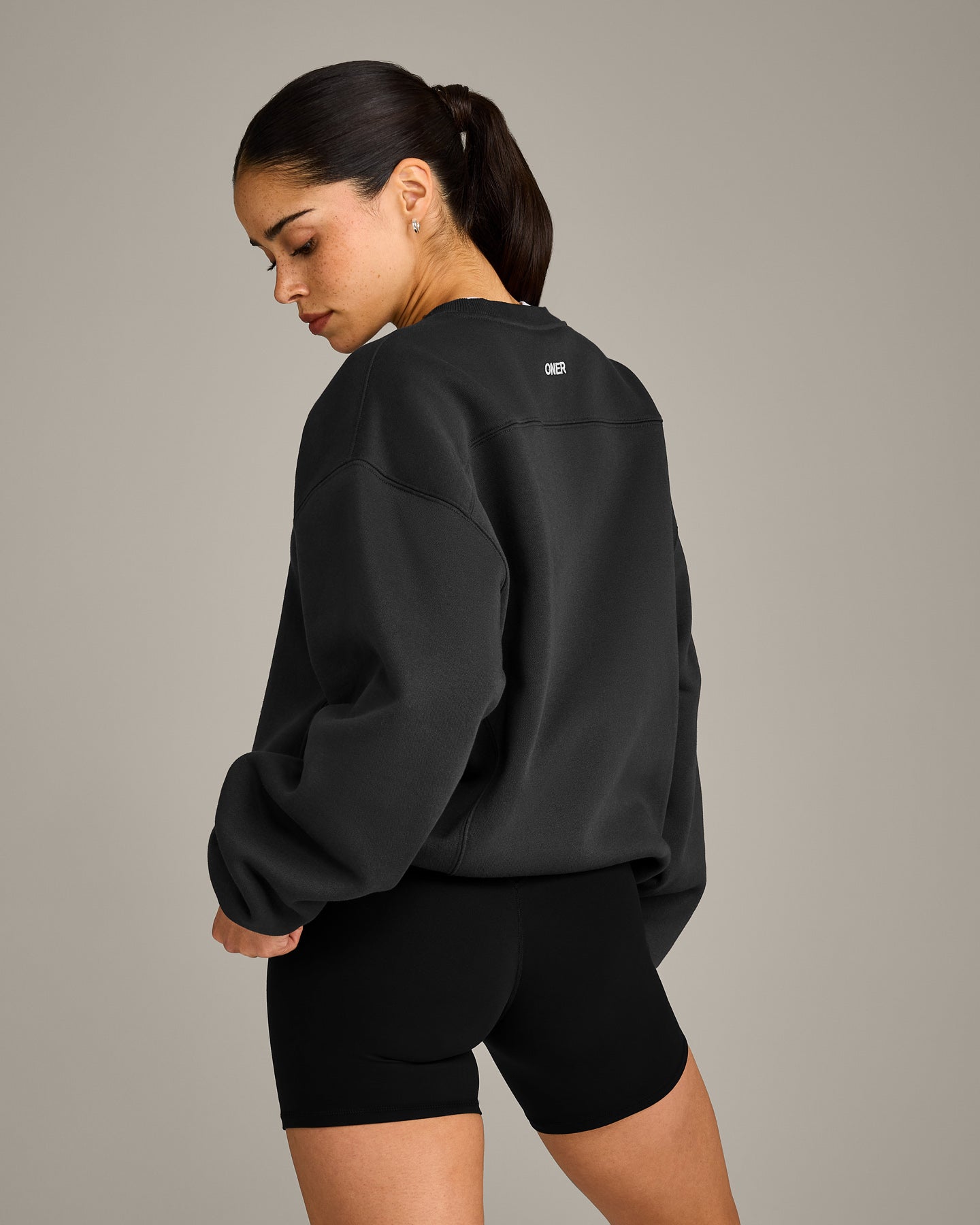Foundations Cosy Crew Neck Sweatshirt | Soft Black