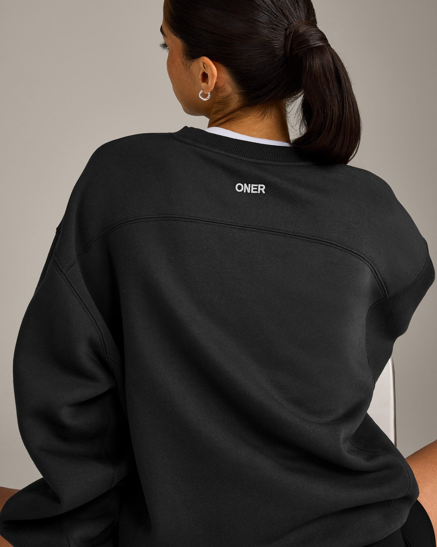 Foundations Cosy Crew Neck Sweatshirt | Soft Black