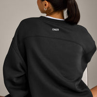 Foundations Cosy Crew Neck Sweatshirt | Soft Black
