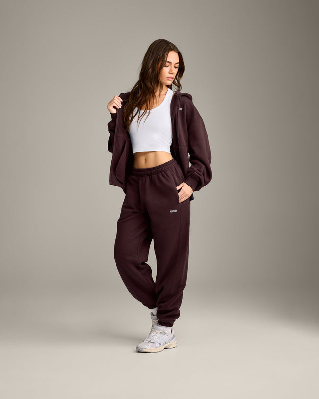 Foundations Cosy Joggers | Plum Brown