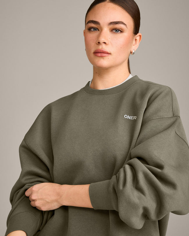 Foundations Cosy Oversized Sweatshirt | Alpine Green
