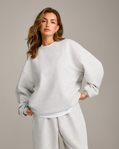 Foundations Cosy Oversized Sweatshirt | Light Grey Marl