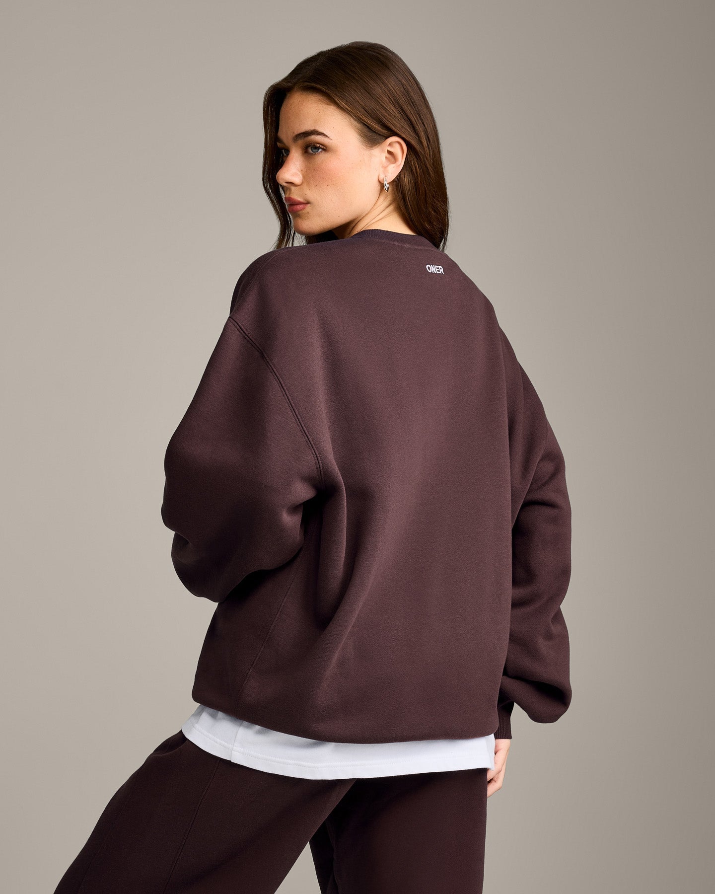 Foundations Cosy Oversized Sweatshirt | Plum Brown