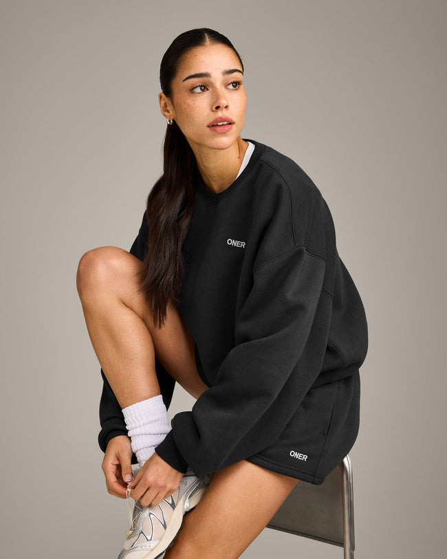 Foundations Cosy Oversized Sweatshirt | Soft Black
