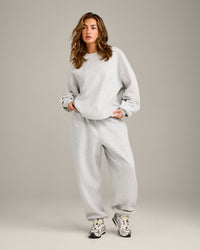 Foundations Cosy Oversized Joggers | Light Grey Marl