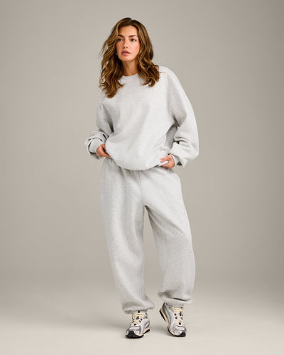 Foundations Cosy Oversized Joggers | Light Grey Marl