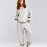 Foundations Cosy Oversized Joggers | Light Grey Marl