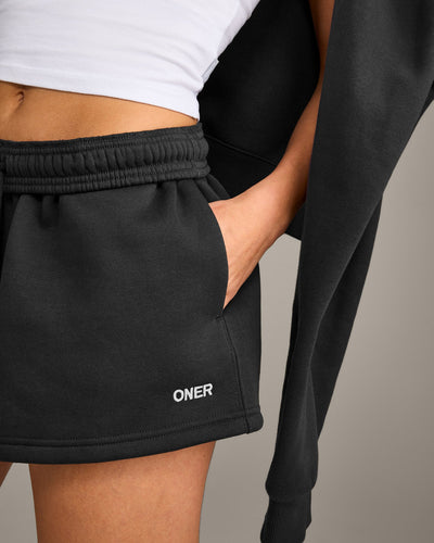 Foundations Cosy Oversized Shorts | Soft Black
