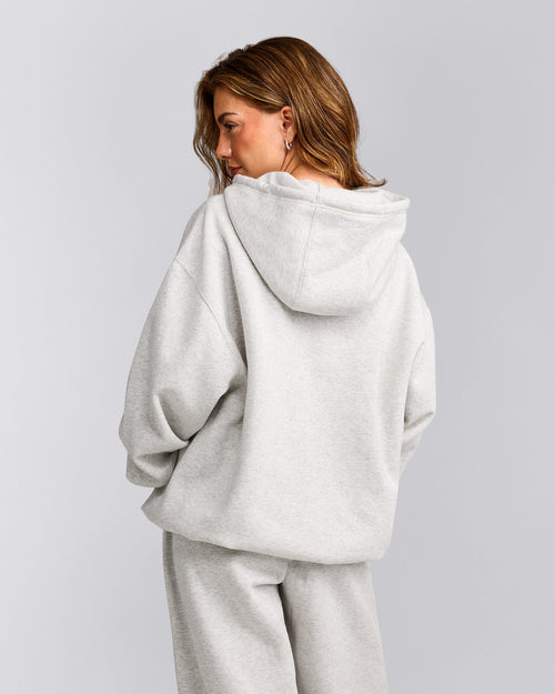 Foundations Cosy Oversized Hoodie | Light Gray Marl