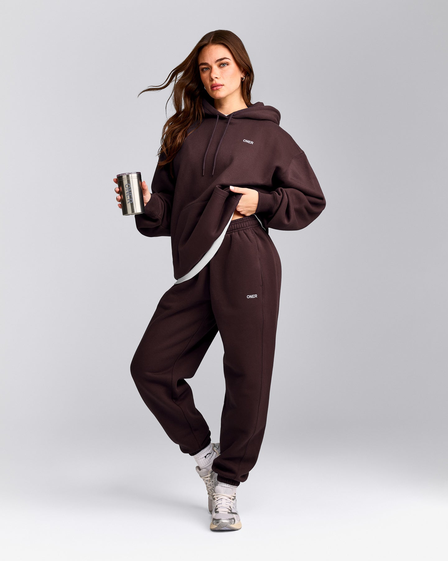 Foundations Cosy Oversized Hoodie | Plum Brown