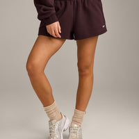 Foundations Cosy Oversized Shorts | Plum Brown
