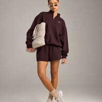 Foundations Cosy Oversized Shorts | Plum Brown