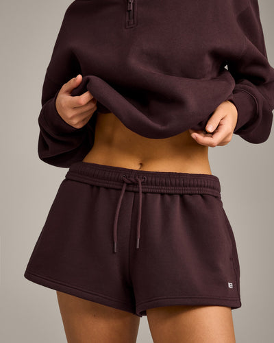Foundations Cosy Oversized Shorts | Plum Brown