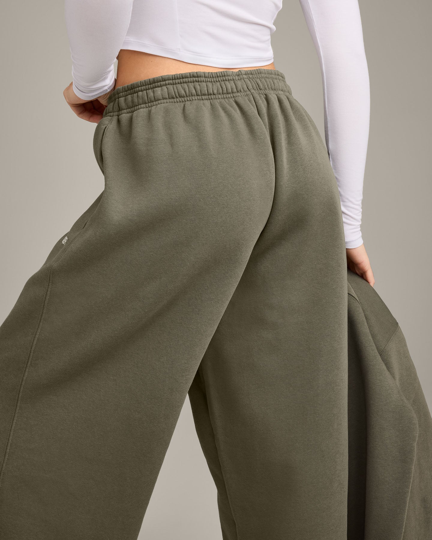 Foundations Cosy Oversized Straight Leg Joggers | Alpine Green