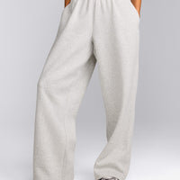 Foundations Cosy Oversized Straight Leg Joggers | Light Grey Marl