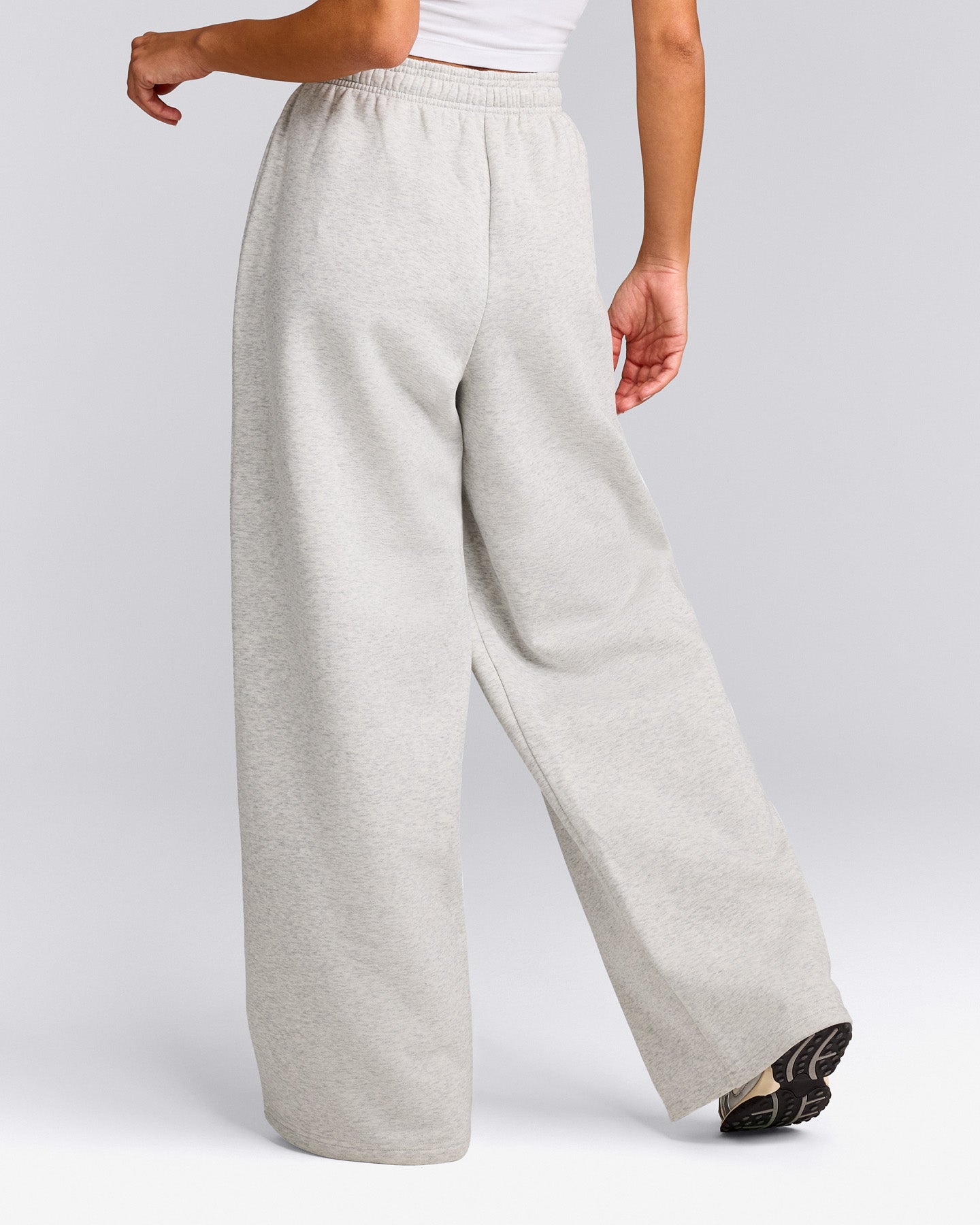 Foundations Cosy Oversized Straight Leg Joggers | Light Grey Marl