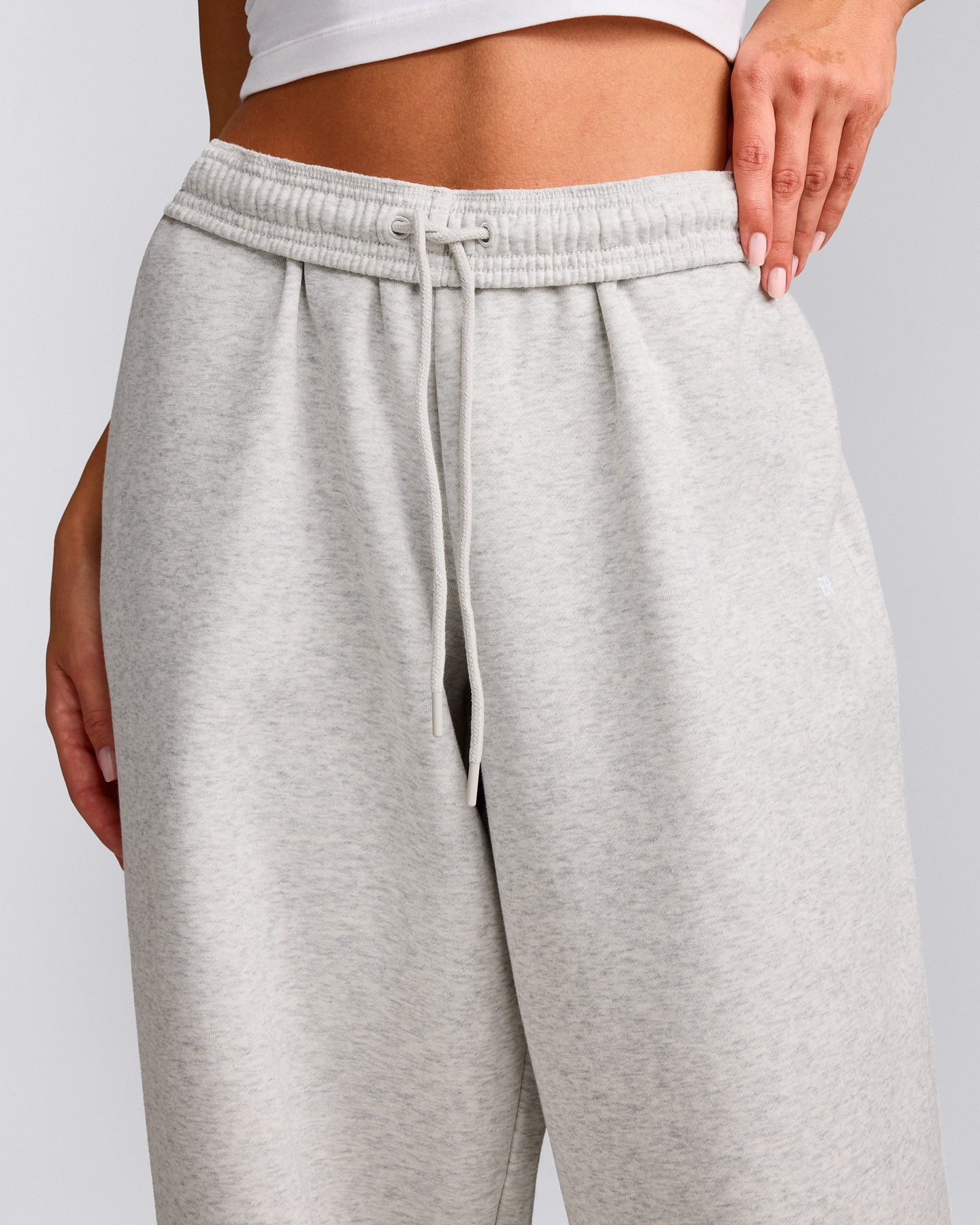 Foundations Cosy Oversized Straight Leg Joggers | Light Grey Marl