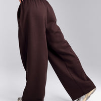 Foundations Cosy Oversized Straight Leg Joggers | Plum Brown