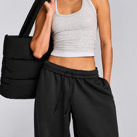 Foundations Cosy Oversized Straight Leg Sweatpants | Soft Black
