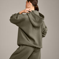 Foundations Cosy Oversized Zip Through Hoodie | Alpine Green