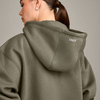 Foundations Cosy Oversized Zip Through Hoodie | Alpine Green