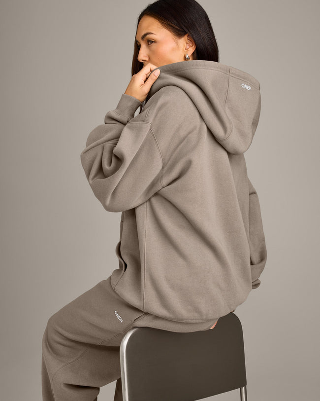 Foundations Cosy Oversized Zip Through Hoodie | Minky