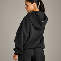 Foundations Cosy Oversized Zip Through Hoodie | Soft Black