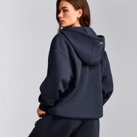 Foundations Cosy Oversized Zip Through Hoodie | True Blue