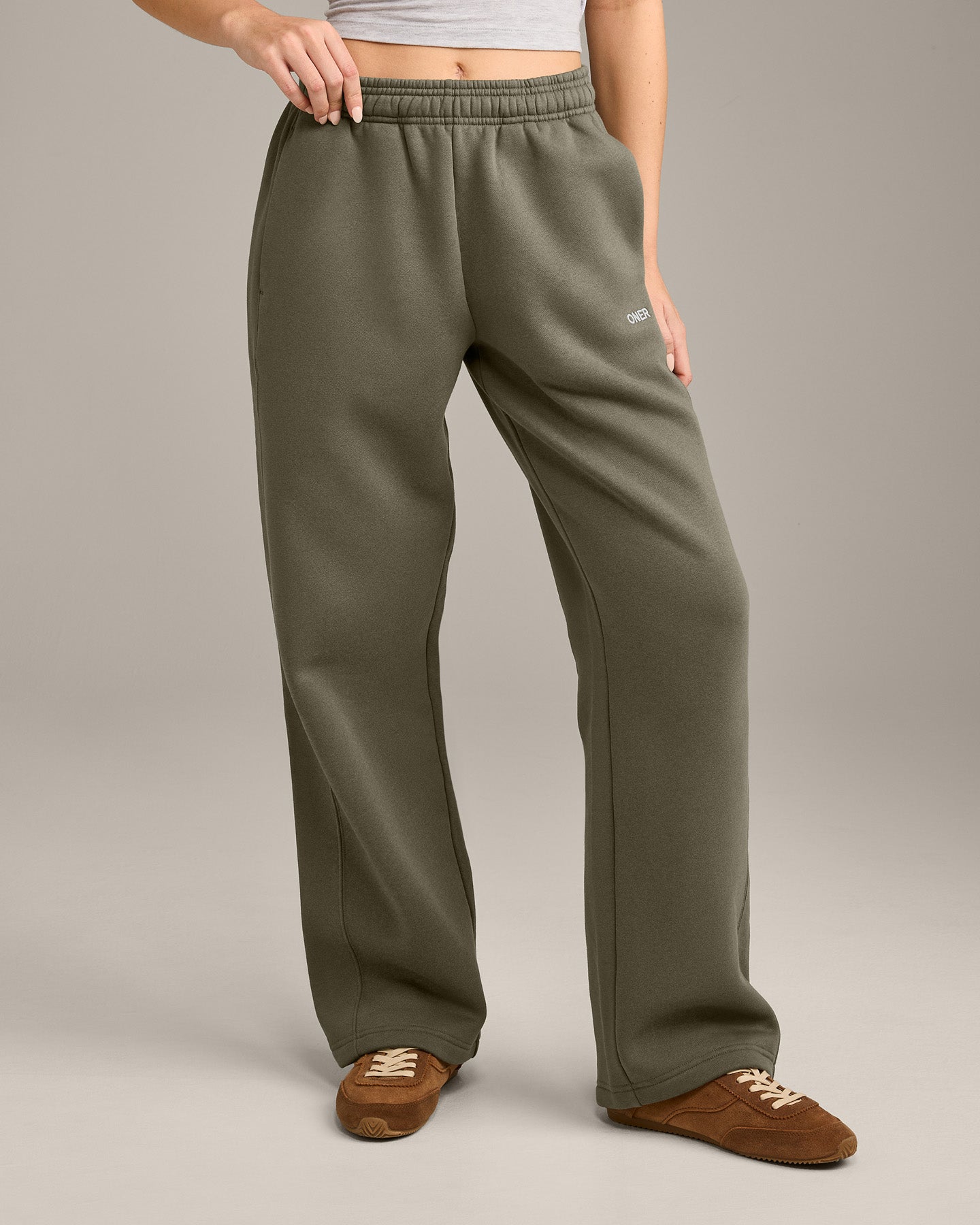 Foundations Cosy Straight Leg Joggers | Alpine Green