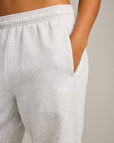 Foundations Cosy Straight Leg Joggers | Light Grey Marl