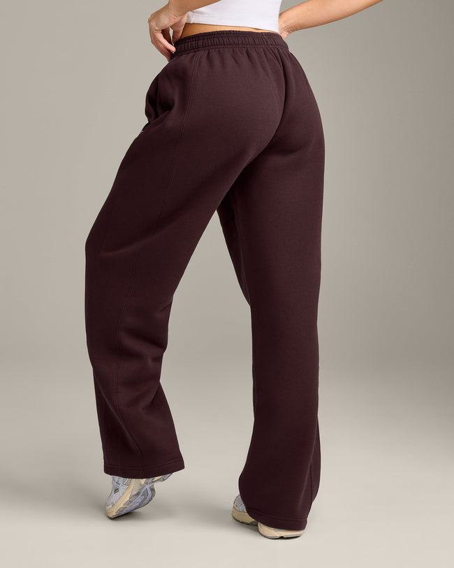 Foundations Cosy Straight Leg Joggers | Plum Brown