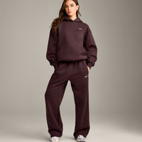 Foundations Cosy Straight Leg Joggers | Plum Brown