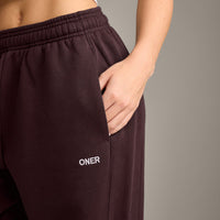 Foundations Cosy Straight Leg Joggers | Plum Brown