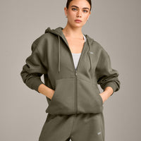 Foundations Cosy Zip Through Hoodie | Alpine Green