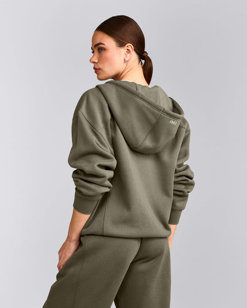 Foundations Cosy Zip Up Hoodie | Alpine Green