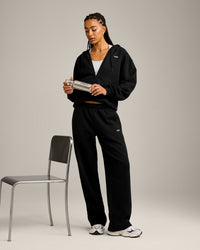 Foundations Cosy Zip Through Hoodie | Black