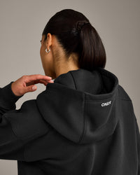 Foundations Cosy Zip Through Hoodie | Soft Black