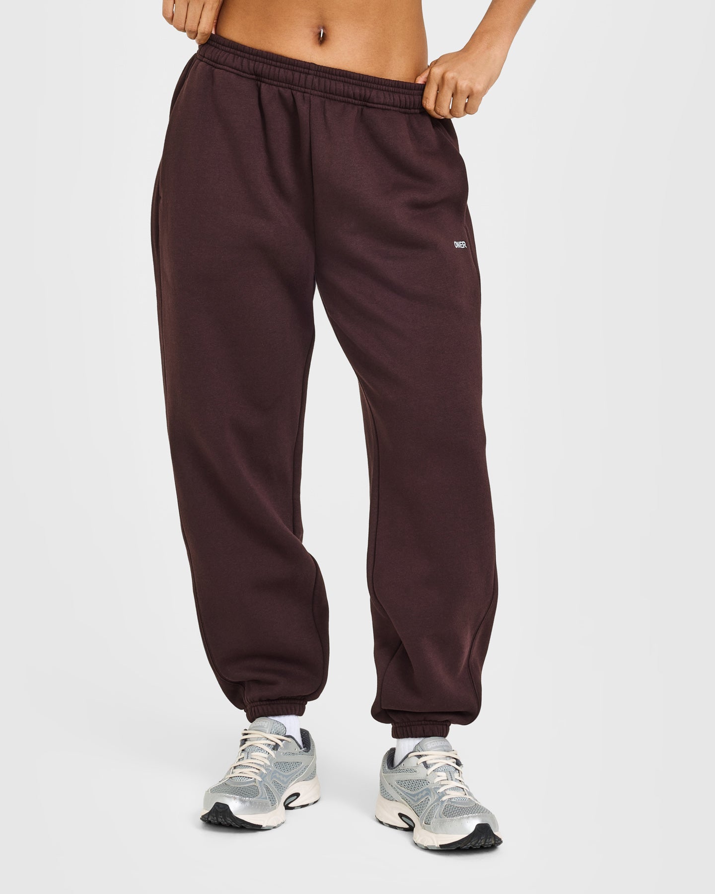 Foundations Joggers with Grey Logo | Plum Brown