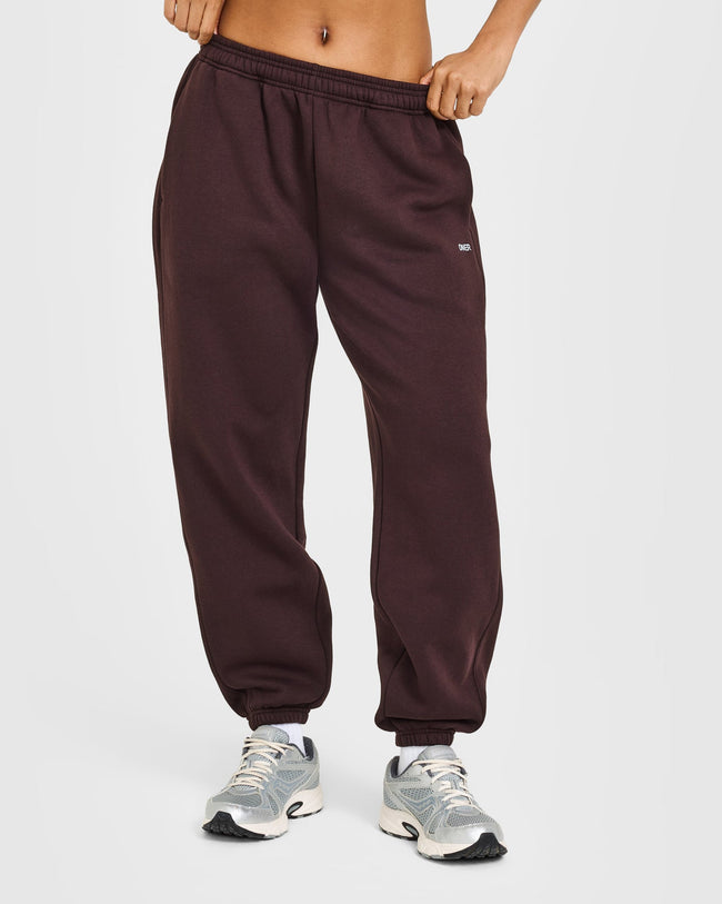 Foundations Joggers with Grey Logo | Plum Brown
