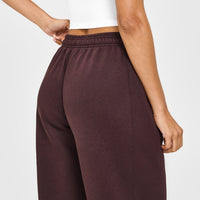 Foundations Straight Leg Joggers with Grey Logo | Plum Brown